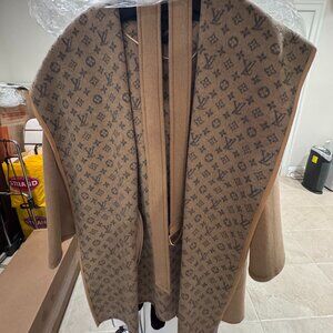 Louis Vuitton Brown Monogram Wool Coat Old Flower Bathrobe Short Coat